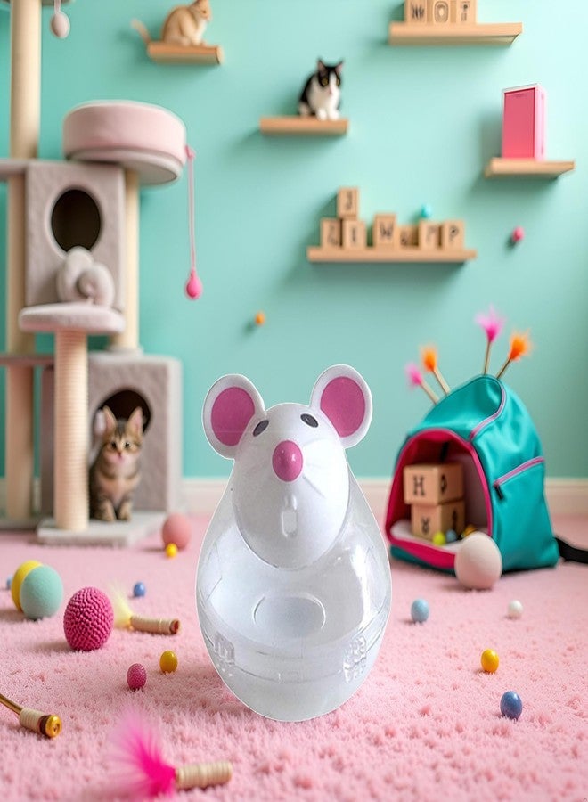 Bwexxt White Interactive Toys for Cats, Cat Food Balls Slow Feeder Mice Shaped Tumbler, Pet Kitten Mouse Shape, Food Storage Dispenser, Feeder, for Indoor and Kitten Exercise - Image 4